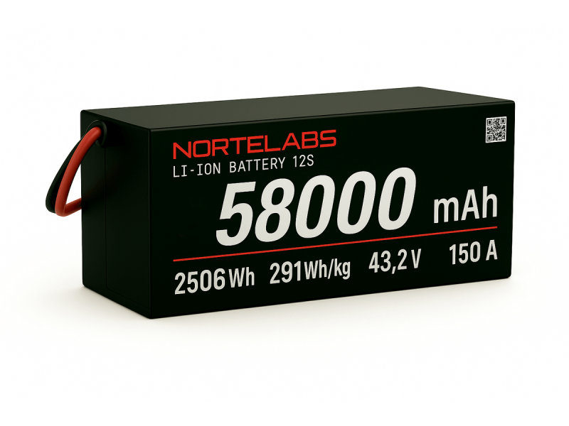 Li-ion 58000mAh 12S10P 43.2V Battery Pack